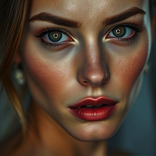 Close-up portret van een actrice met expressieve blik.